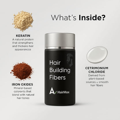 HairMax Natural Hair Building Fibers for Men & Women | Instantly Thicker & Hair Volume